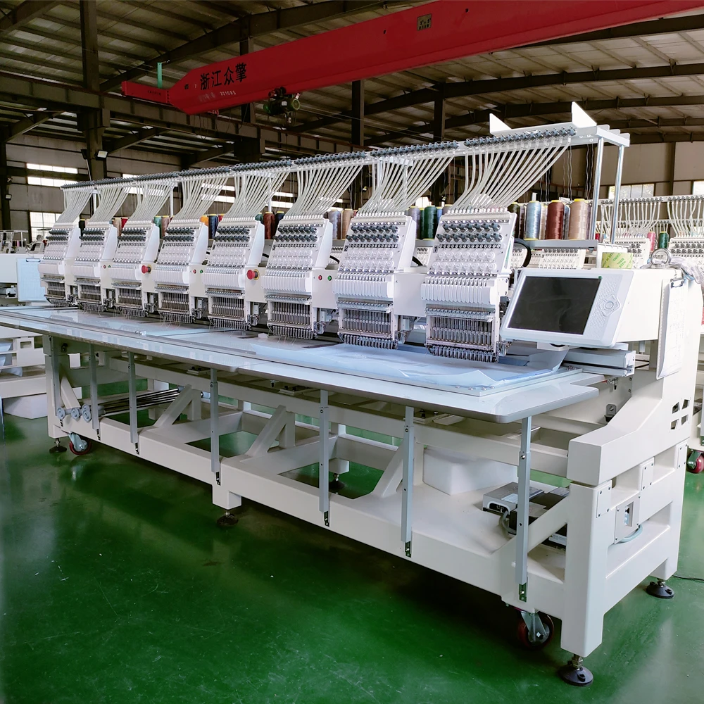 Bulk business industrial using multi heads apparel machine automatic 6 8 heads embroidery machine for cap tshirt hoodies