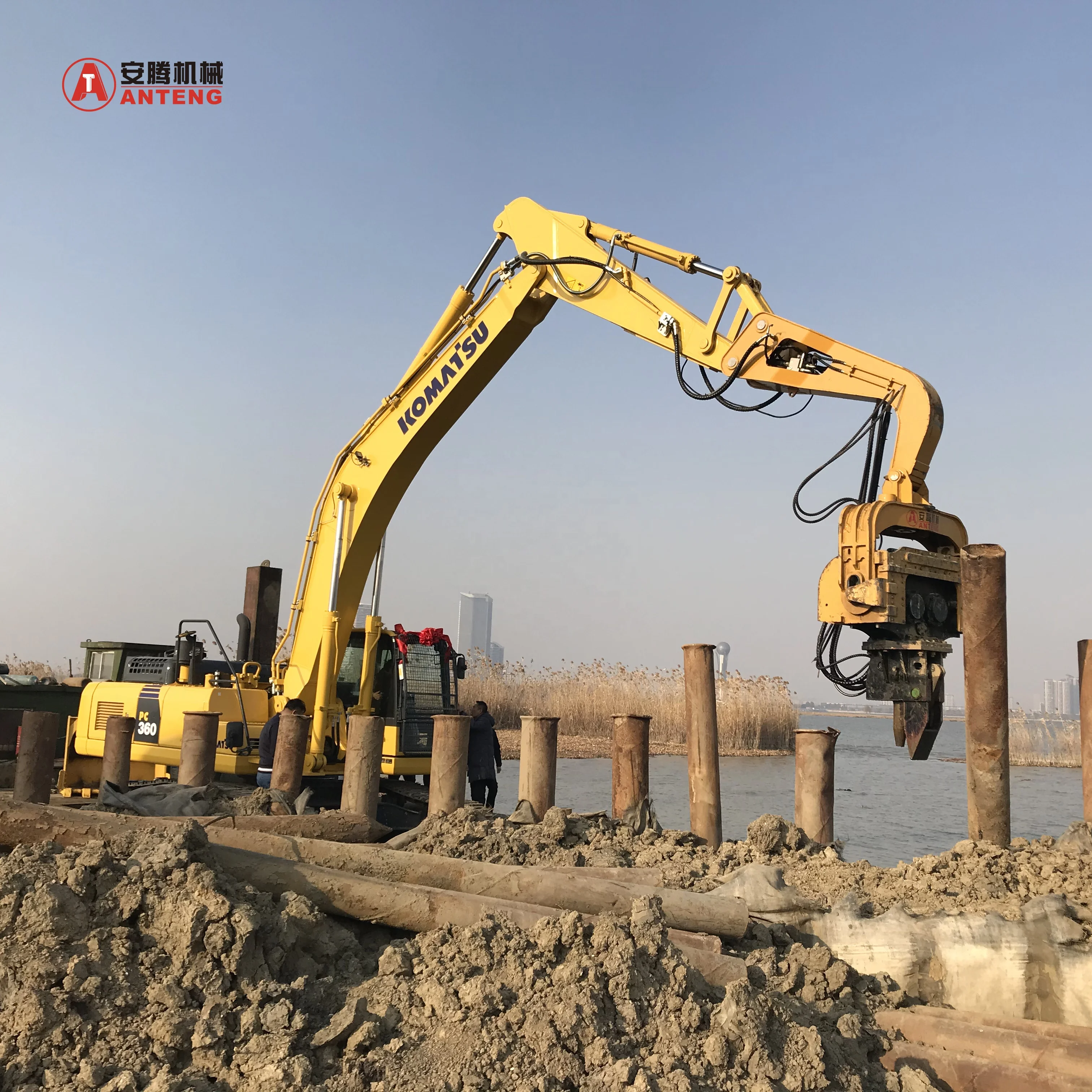 Устанавливается на 20-25 тонн гидравлический Верхний Захват вибрационный сваечный молоток