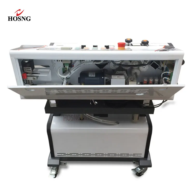 HS-LF1080 Portable Continuous Air Suction And Gas Flushing Band Sealer Vacuum Inflating Bag Sealing Machine With Code