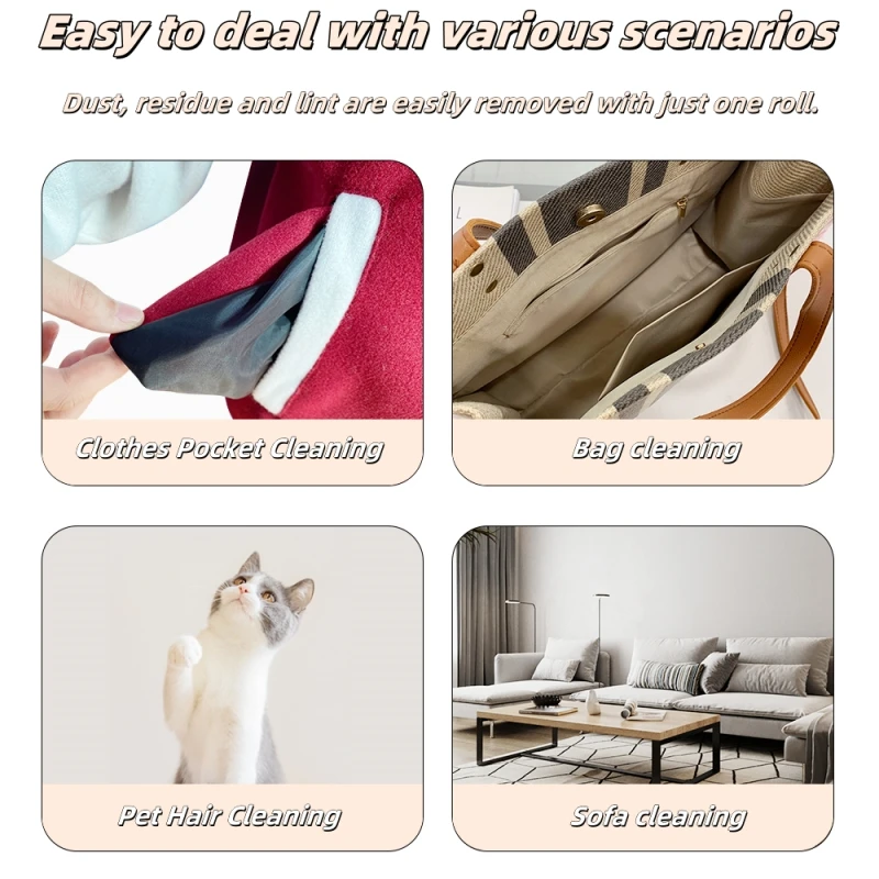 Portable Mini Travel Lint Roller Washable PU Material Pet Hair Remover for Hats Manual Use for Dust Wiping Cloth Cleaning
