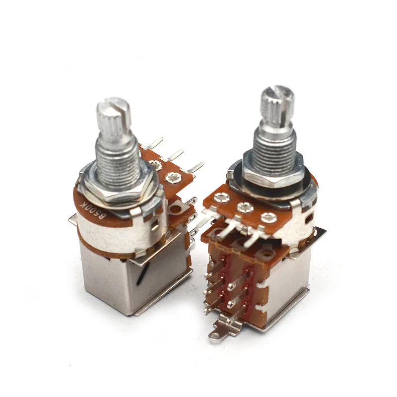 Guitar Potentiometer Control Pot Push/Pull Pot with Straight Terminal Block Pickup Coil Splitting Switch A500K/B500K Guitar Part