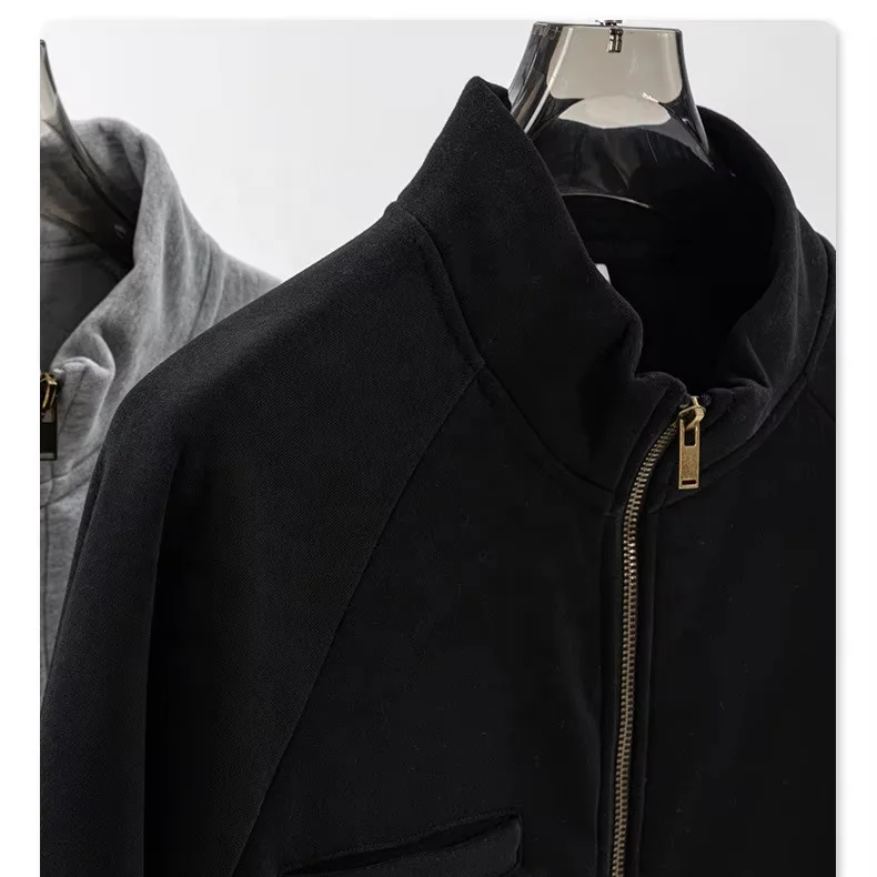 Winter Outdoor Custom Fleece Zip Stand Collar sweatshirt Pocket Loose cardigan knit woman outwear mens bomber plus size jackets
