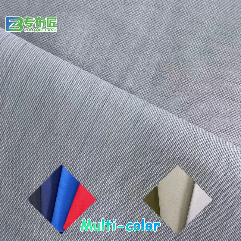 Stock 60 S 100% polyester lightweight breathable weft elastic anti-static woven elastic esd work clothes fabric