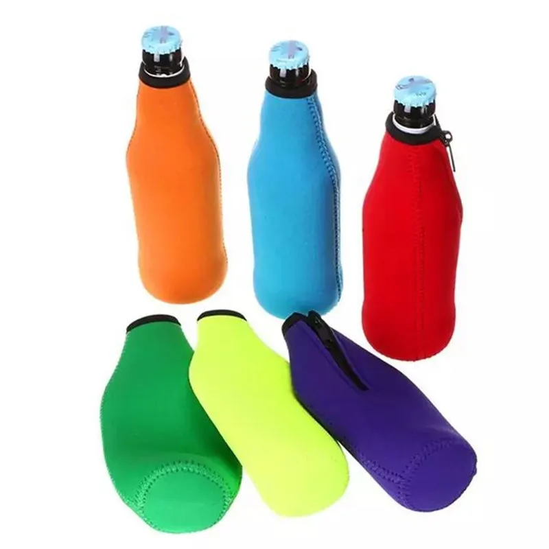 Wholesale Custom Logo Sublimation Coolers With Zipper 12oz Blanks Neoprene Can Coolers Sublimation Beer Cooler Bottler