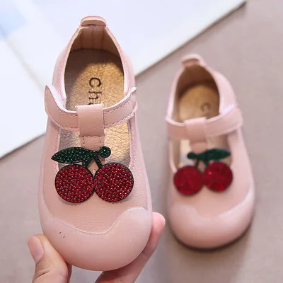 Choushan OEM Chaussures Pour Femmes Sweety Cherry Cream Colors Infant Walking Soft Girl Shoes