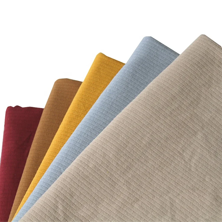 Hight quality 95%cotton 5%spandex 300gsm thick knitted rib lycra fabric for warm clothes
