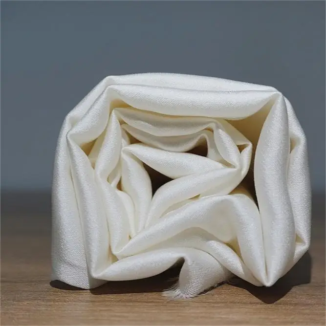 Wholesale Spring Summer Silk 16 mm White Silk Rayon Satin Mulberry Fabric Factory 70%silk+30%satin 140cm