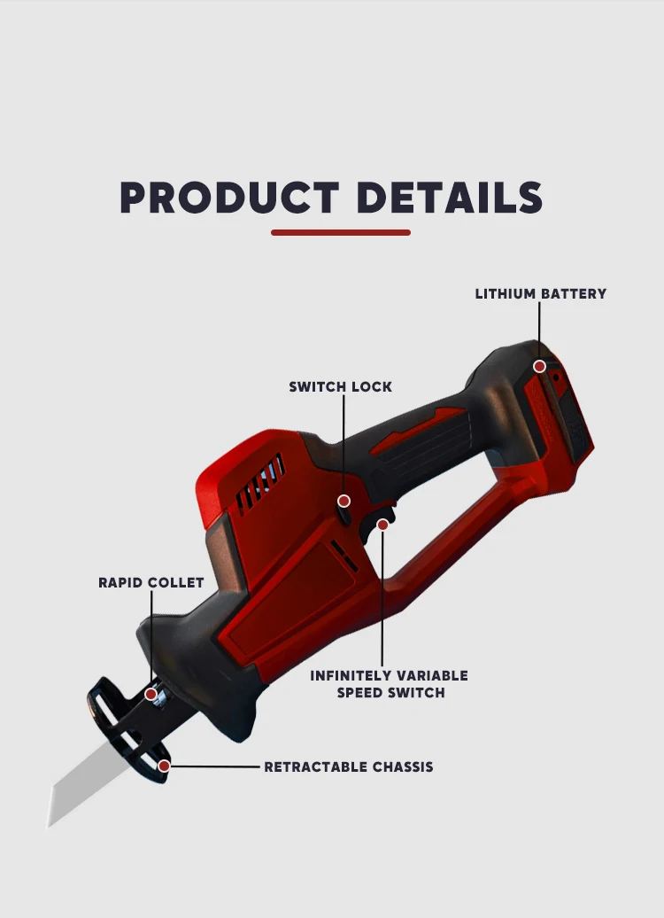 21V Power Tools Rechargeable Lithium Brushless Electric Reciprocating Saw Cordless Saber Saws Mini Wood Metal Cutting Machine
