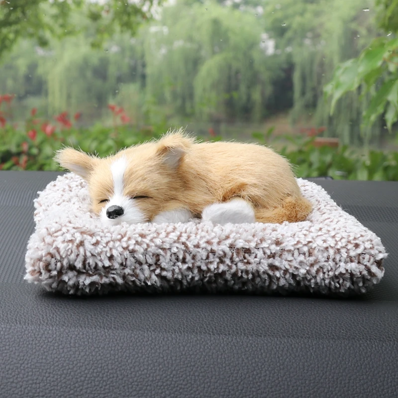 Cute 30*20cm Dog Car Dashboard Decoration Ornaments Modern Style Activated Carbon Simulation Type with Plush Cat Pattern