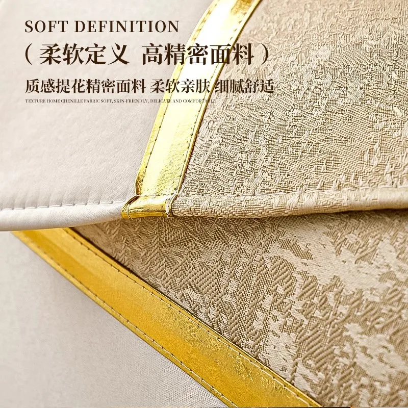 2024 Light Luxury European Style High-End Four Seasons Universal Leather Sofa Cover Velvet Backrest Cushion Plant Chenille Cloth