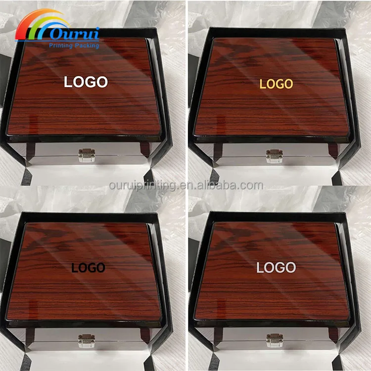 custom highend whole set gift luxury fancy brand jewelry packaging red PU Outer PU lining single slot brand watch box