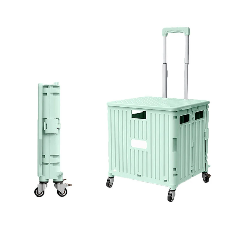Small mini foldable supermarket folding shopping cart trolley for supermarket