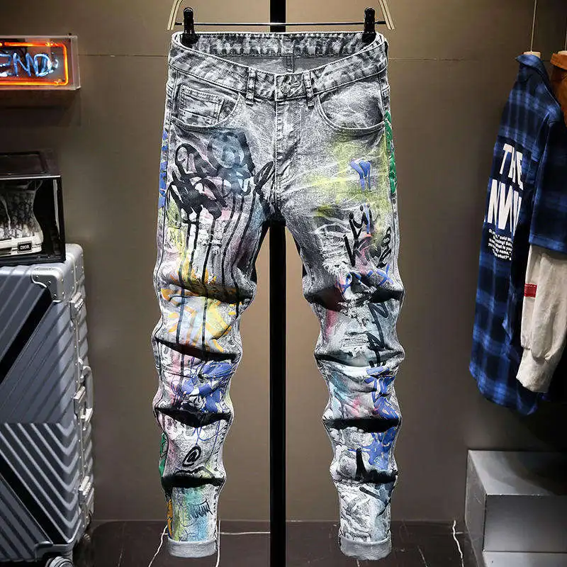 Factory Custom Wholesale Men's Clothing Demin Trousers Casual Straight Pants Plus Size Jeans Vintage Slim Woven 100% Cotton