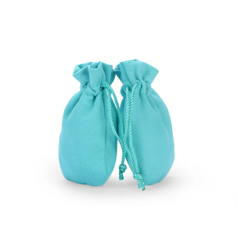 Wholesale stock earring custom packing bag velvet suede jewelry pouch