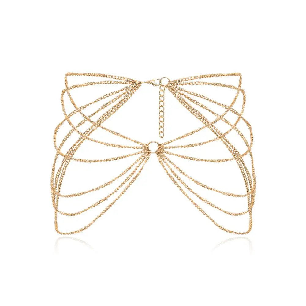  Fahion sexy geometric tassel multi-layer chain u-shaped symmetrical waist women