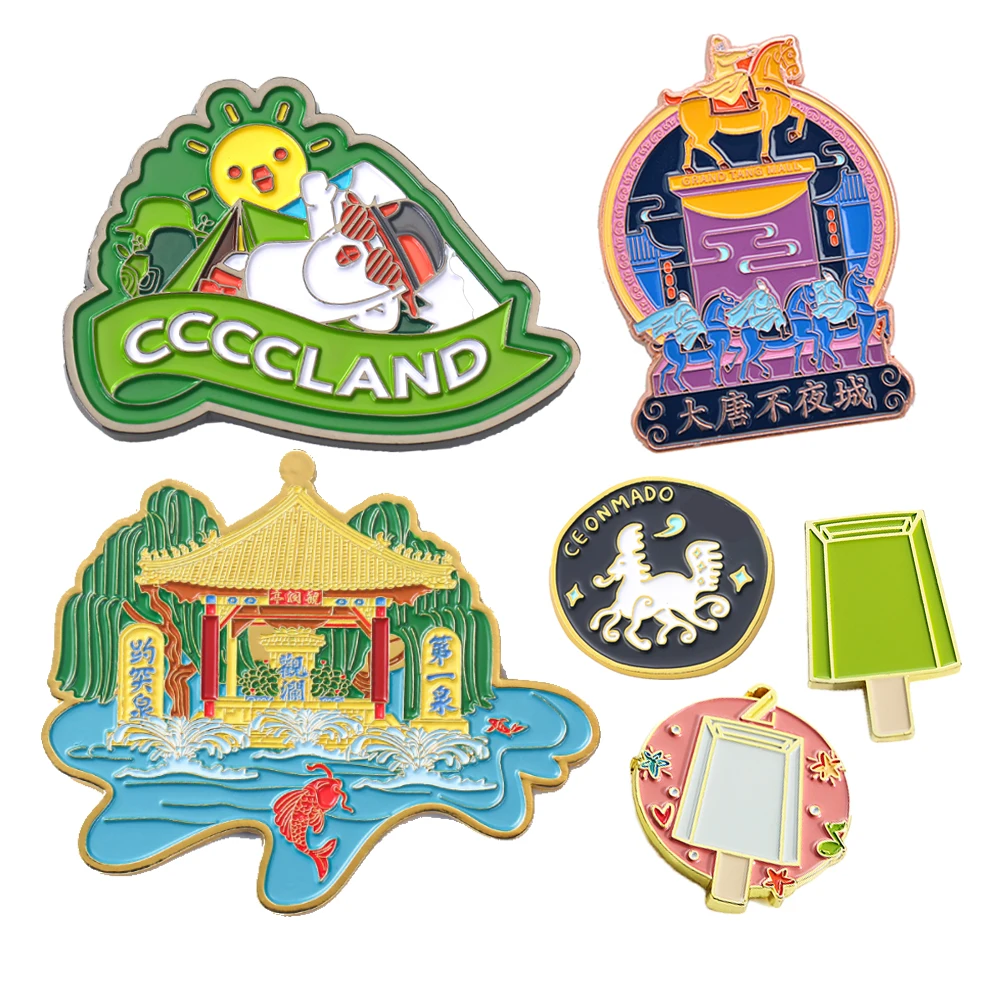 Custom Logo Modern Design Printed Enamel Resin 3D Metal Magnets For Refrigerator Bottle Opener City Name Tourism Fridge Magnets