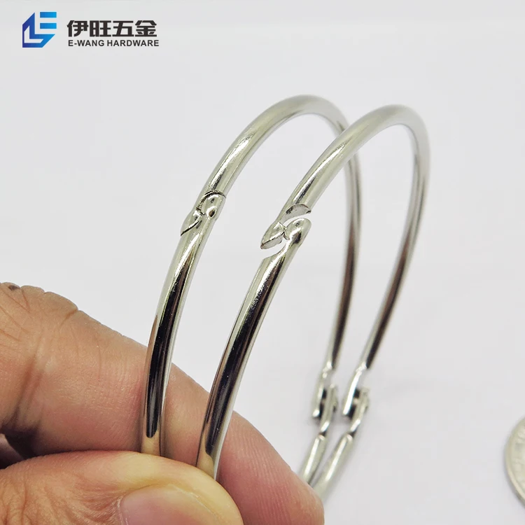 Hinged 63.5 mm Silver Metal Book Ring