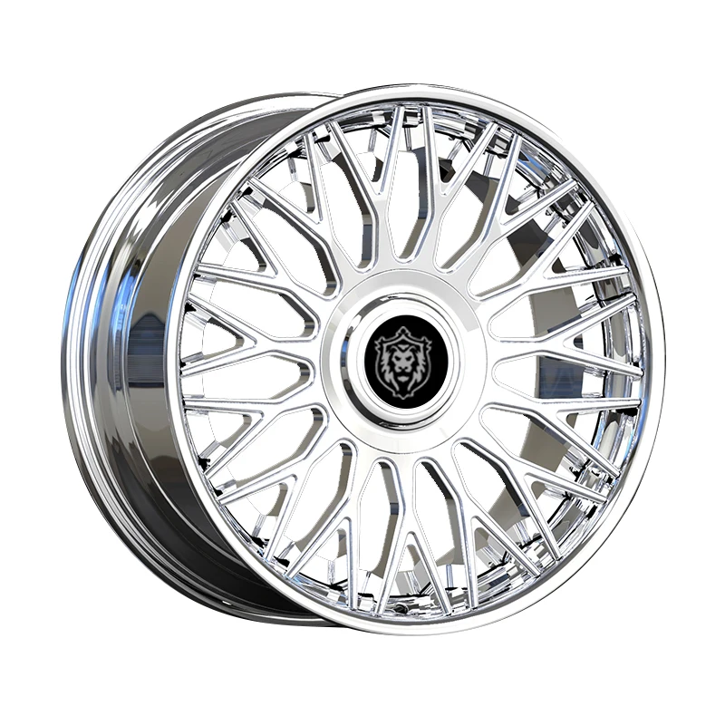 Custom Forged Chrome  deep dish 2 piece wheels  rims for 18 to24 inch cars