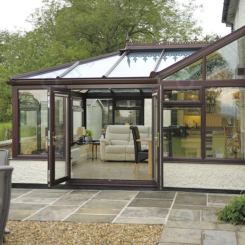 Professional Aluminum Sunroom Flat Roof Winter Greenhouse Laminated Glass Aluminium Sunrooms