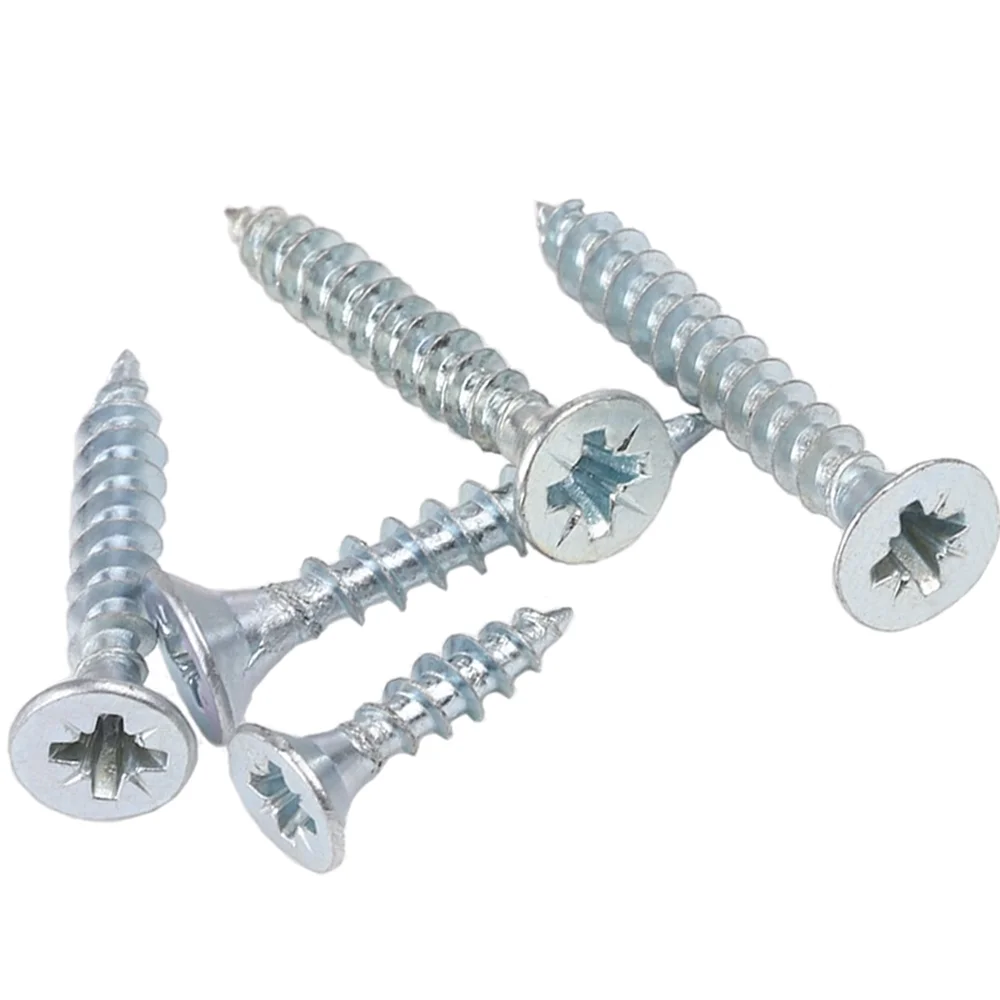 Plated Chipboard Screw Carbon Steel White Zinc Wood Best Quality Self Tapping Chipboard Screw