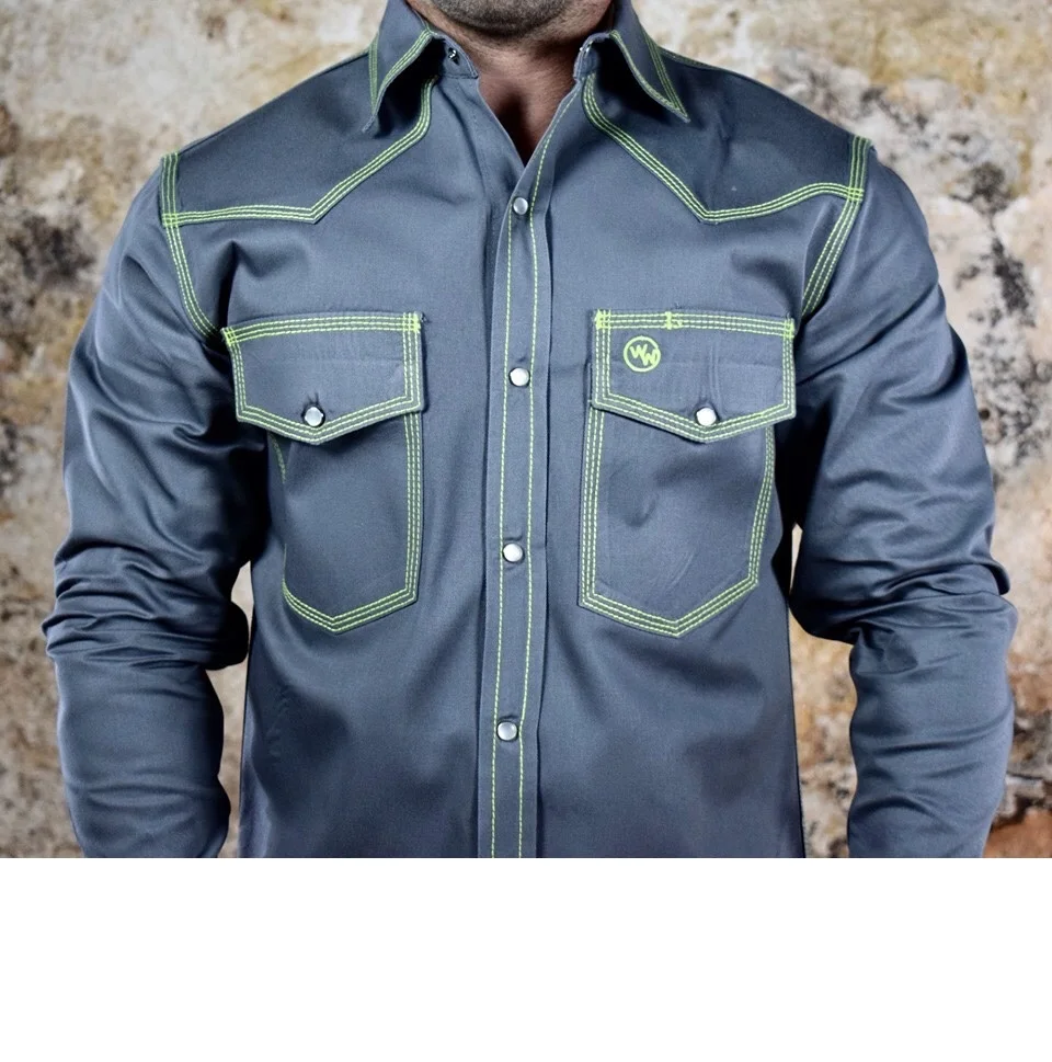 Огнестойкая джинсовая рубашка из 100% хлопка