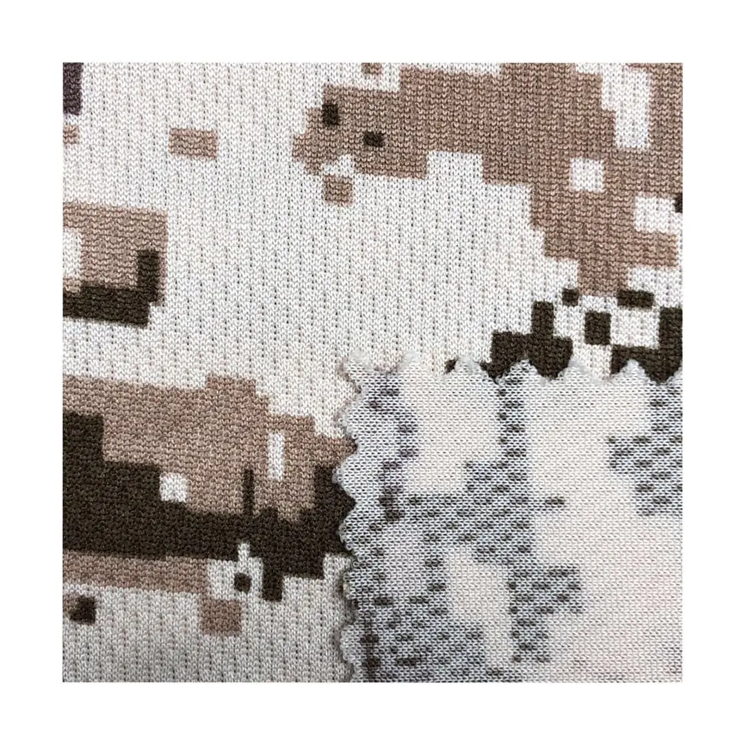 
100% Polyester Knit mesh print fabric 75D/72F 140SM Camouflage clothing Fabric 