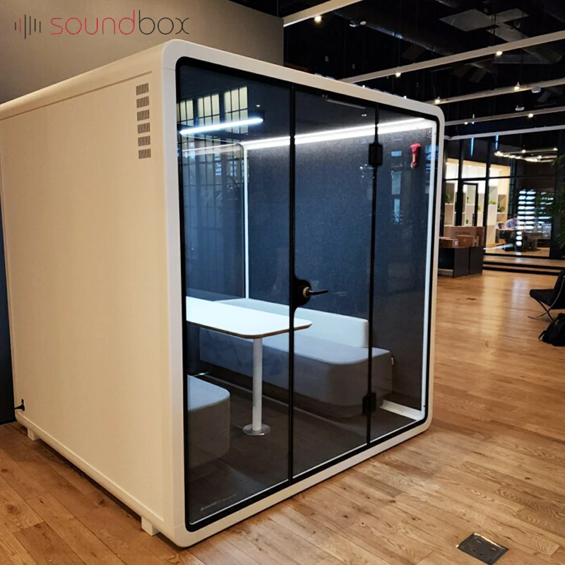 Meeting pod office cabin indoor for 4 people office booth office furniture meeting pods