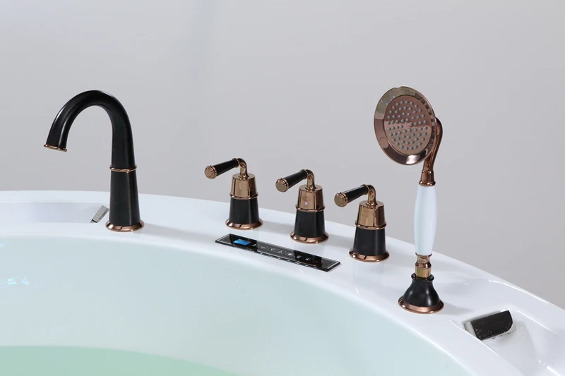 Double round whirlpool tub freestanding whirlpool circle massage bathtubs jet whirlpool bathtub with tv