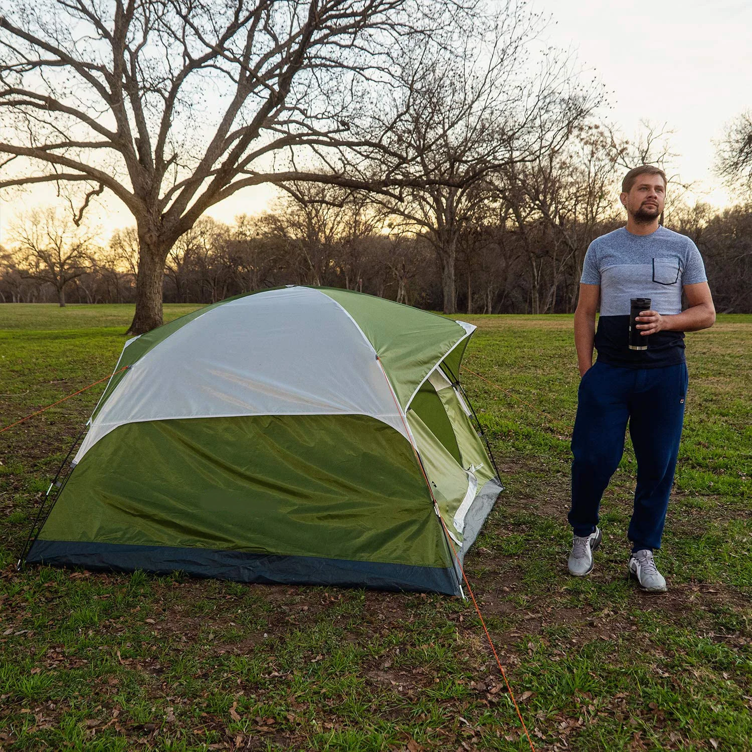 Camping Tent 2/4/6 Person Family Tent Double Layer Outdoor Tent Waterproof Windproof Anti-UV