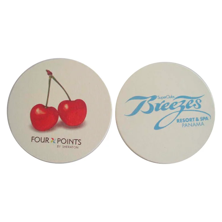 TIKE 2024 Custom Logo Printed Pulp Board Coaster Drink Cardboard Coaster Absorbent Paper Coaster for Hotel / Home / Bar