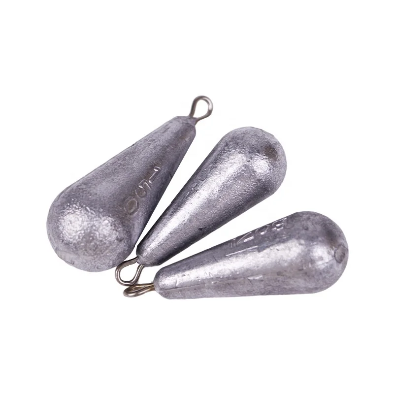 Wholesale Fishing Sinker Weight With Ring Waterdrop Lead Sinkers Weights Plomos De Pesca