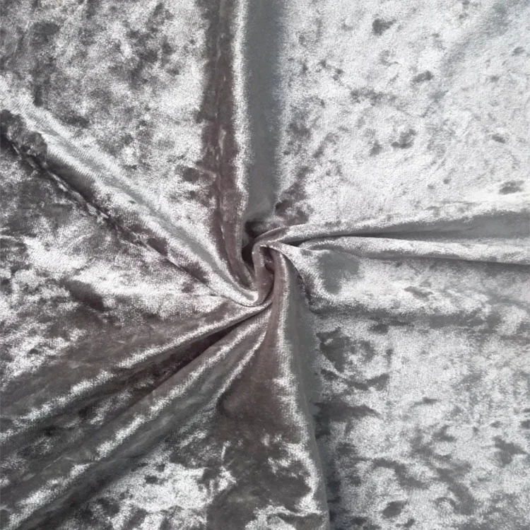 China polyester crushed shiny ks spun velvet tear resistant knitted fabric