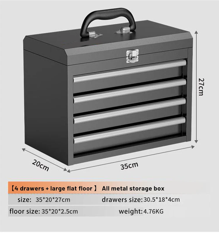 Metal Portable Tool Box Hardware Storage Cabinet with Drawer Car Tool Cabinet Garage Storage Organizer Cabinet