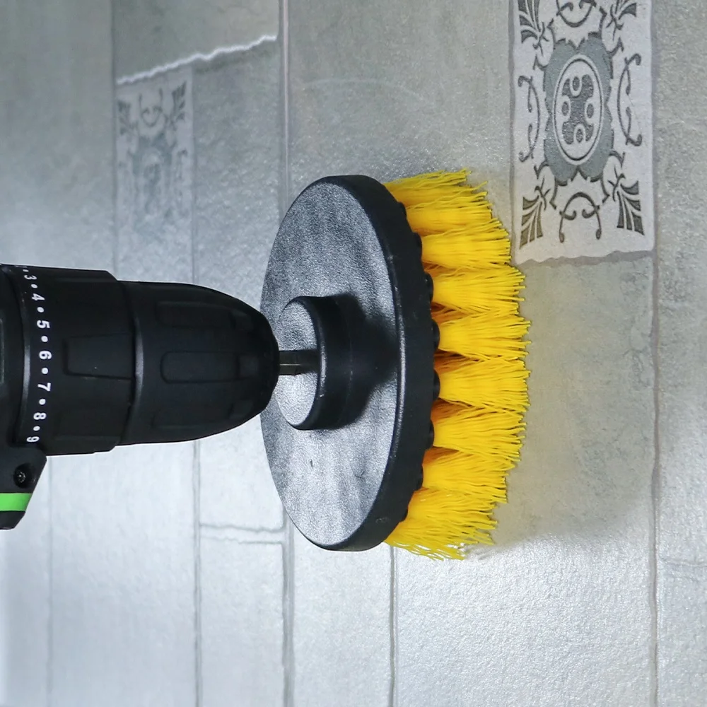 Electric Washer Brush Kit Plastic Round Cleaning Brush Carpet Glass Car Tire brush for drill Head Kit