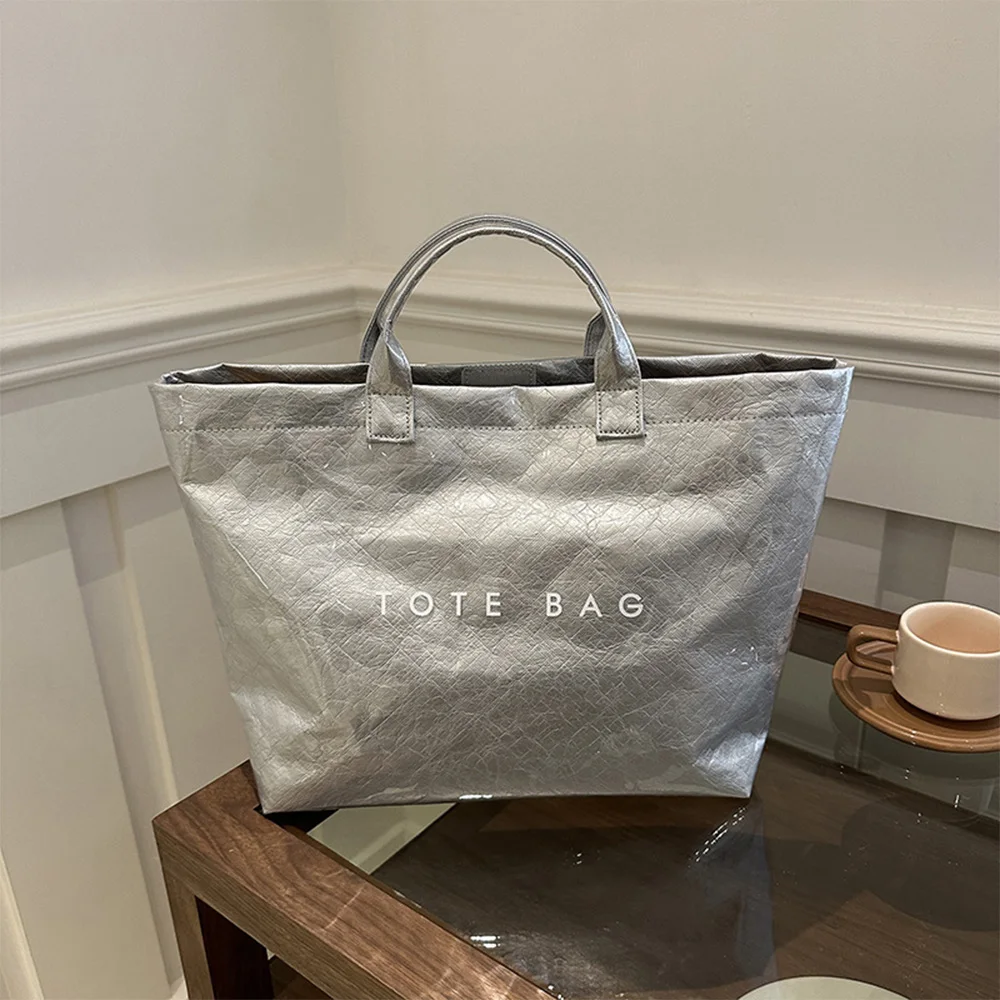 Wholesale Fashion Pvc Cover Customized Size Tyvek Paper Tote Bag Shopping Bag With Zipper