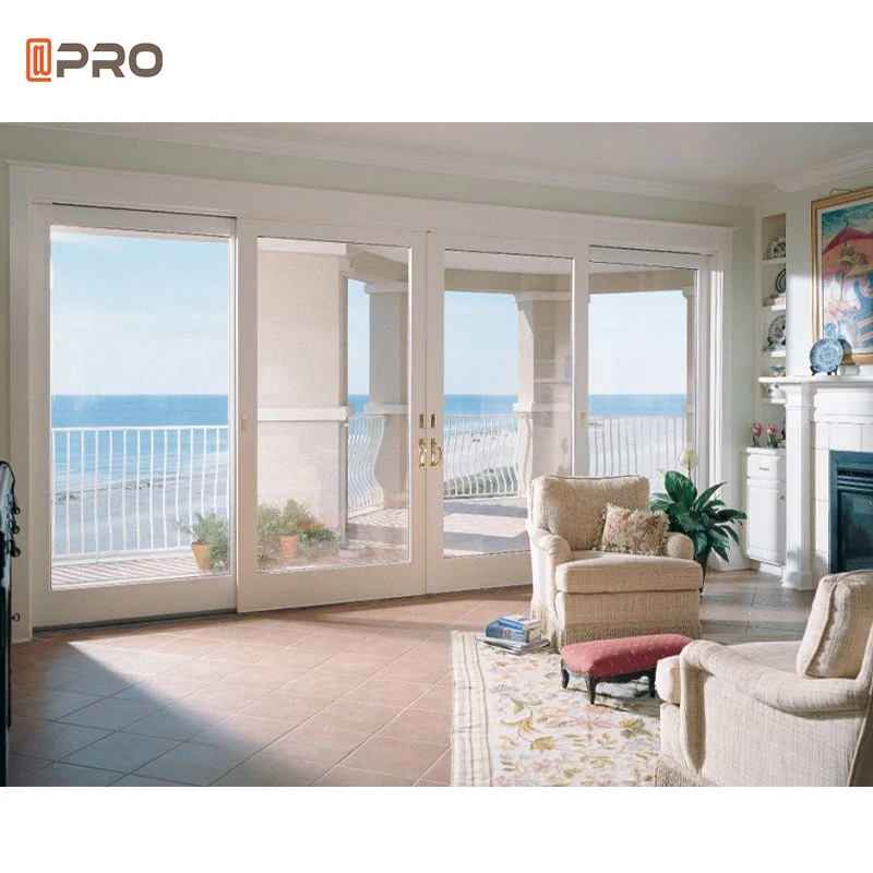 APRO aluminium double tempered glass sliding doors high quality energy efficient sliding door