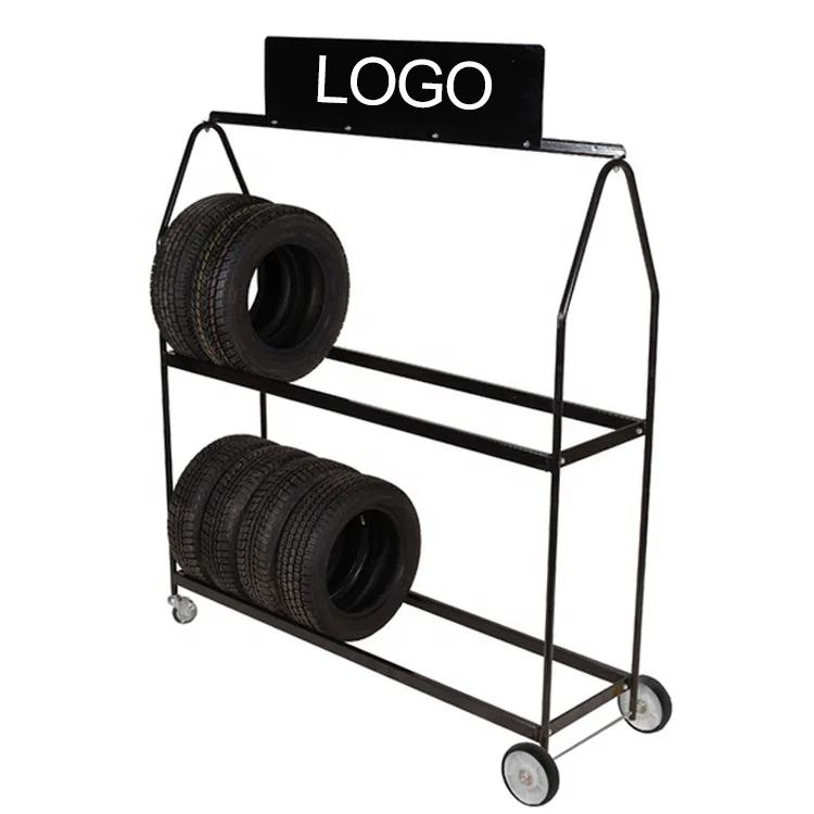 Custom Auto Repair Shop Passenger Car Parts Motorcycle Wheel Tire Storage Rack Truck Rim Hub Tire Metal Display Stand Shelf