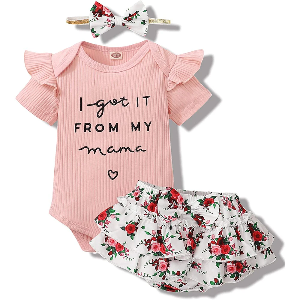 Newborn Infant Baby Girl Clothes Romper Shorts Set Floral Summer Outfits Cute Baby Clothes Girl