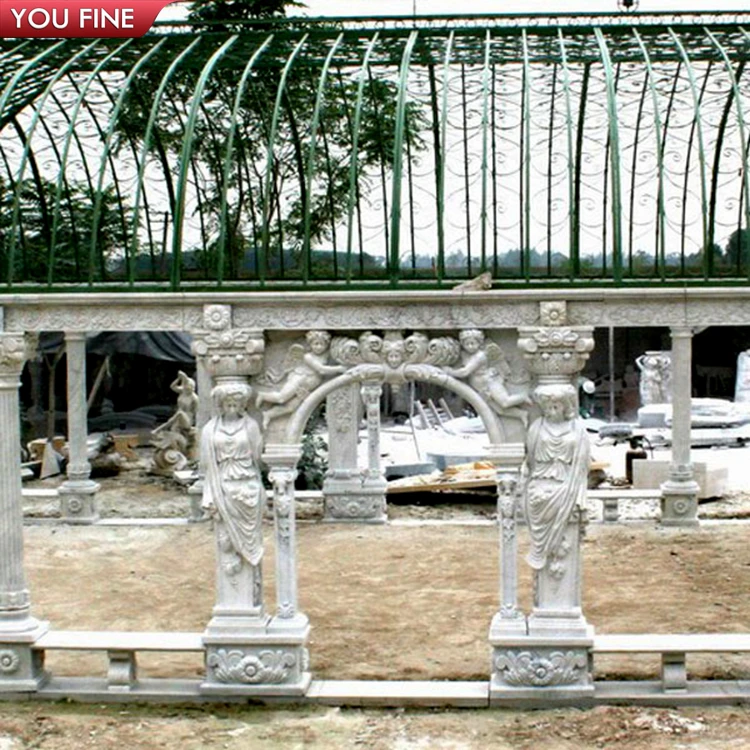 Outdoor Garden Decoration Hand Carved Natural Stone Pavilion Large Marble Gazebo for Sale