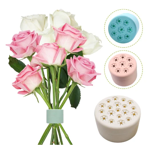 Flower Arrangement Bouquet Holder Ring Spiral Ikebana Stem Holder for Flowers and Vases