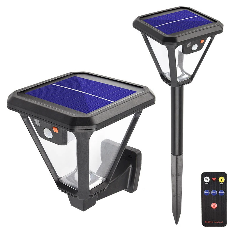 Warm Solar Smart Wall Lights White Outdoor Wireless Ip 65 UBS Sensor Solar Security Lights with Remote for garden outdoor pathwa