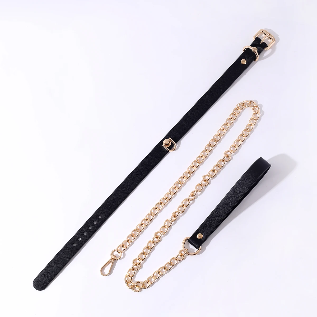 Texture SM Props Female Slave Training Leather Traction Collar Couple Flirting Role-playing Adult Sex Toys