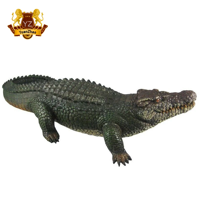 fiberglass Alligator figurine life size crocodile statue hand made resin wild animal sculpture