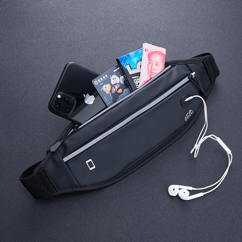 Wholesale Custom waterproof outdoor PU Leather Waist bag Small sport running belt for mobile phone