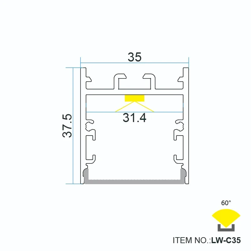 Ledwide изогнутая или Гибкая алюминиевая профильная лента шириной 35 мм Светодиодные профильные ленты
