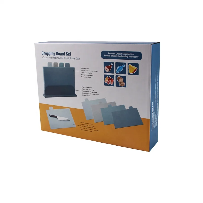 Хит продаж оптовая продажа кухонные гаджеты 2024 пластиковой разделочной доске для овощей и мяса с подставкой хранения