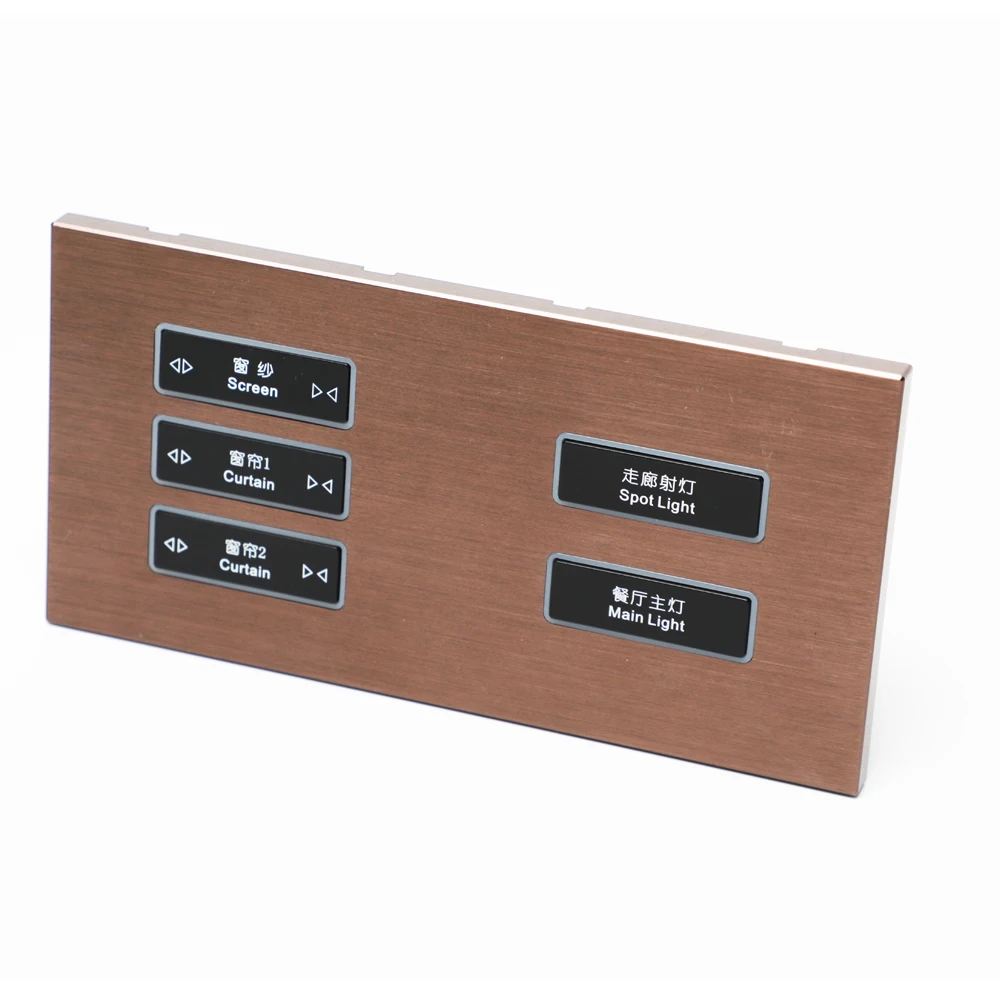 6 Gang DC12V Safe APP Control Standard 86 Blank Modbus Light Control Wall Mounted Switch Panel Decorative Soft Button Alu Switch