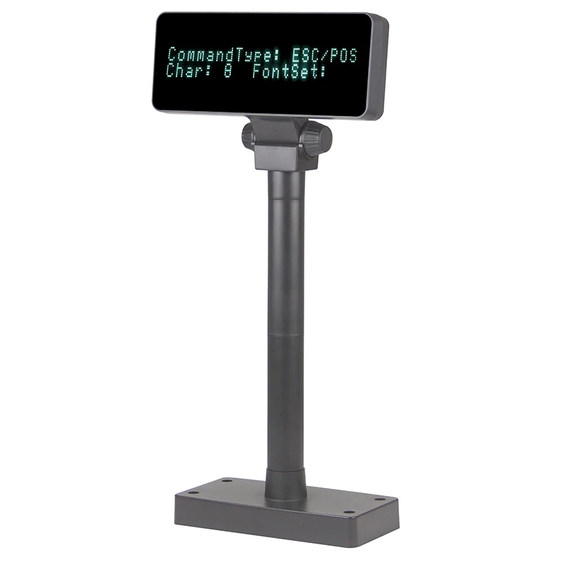 High Brightness multiple languages 2 lines rs232 vacuum fluorescent display for pos