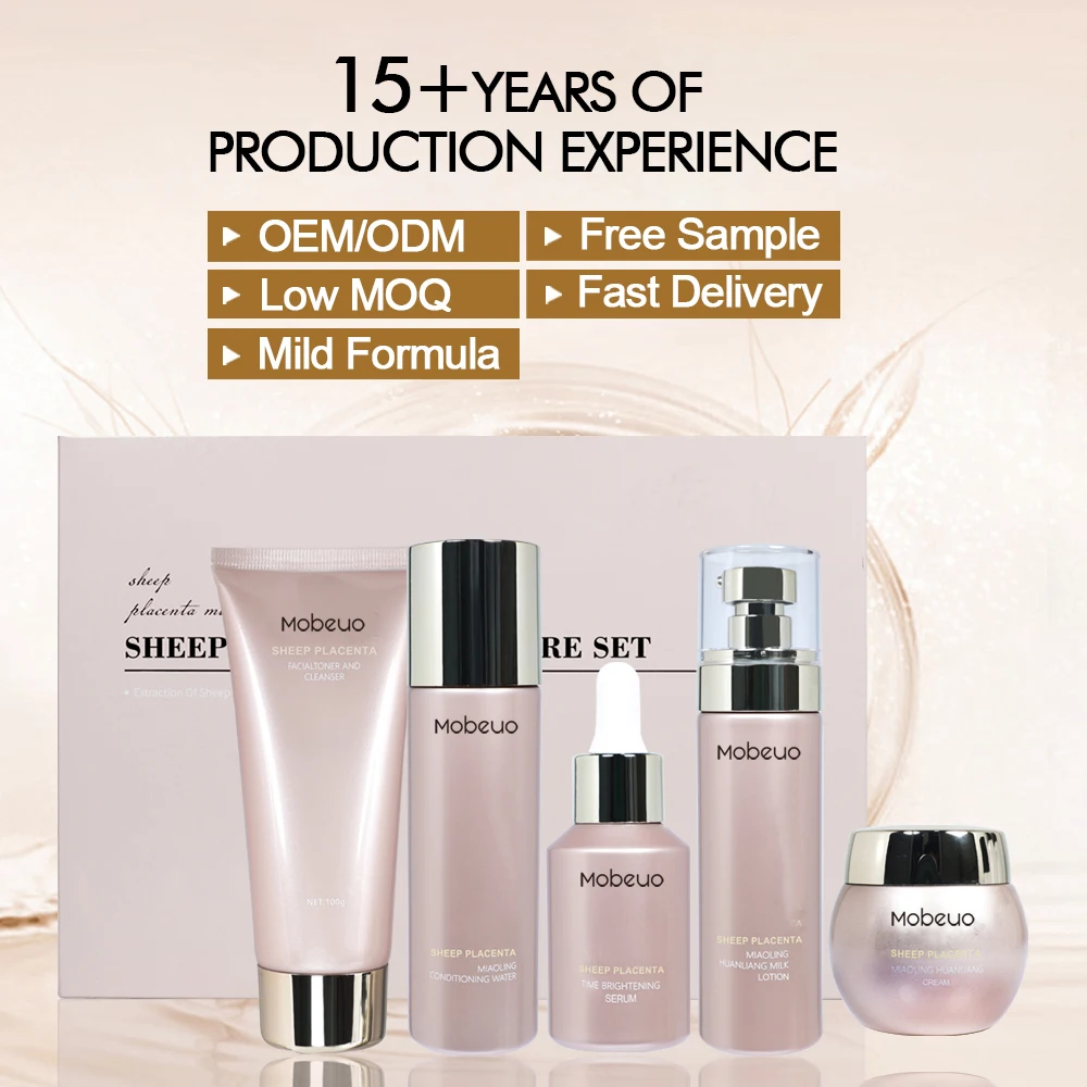 OEM hot selling private label beauty skin care product set sheep placenta anti firming facial wrinkle skin care set