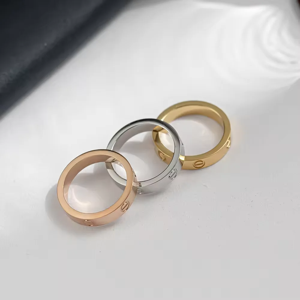 Rose Gold Love Stainless Steel Diamond 925 silver Ring Engagement Jewelry Wedding rings jewelry women fashion jewelry rings